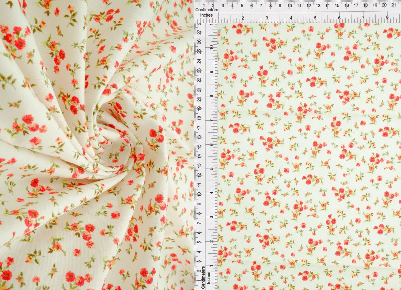 1 Yard Stretch Poplin Ditsy Print Fabric, 57/58″ Wide Cotton Spandex Blend